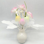 lampe nuit led fleurs artificielles vase semi transparent moderne vert rose violet bleu