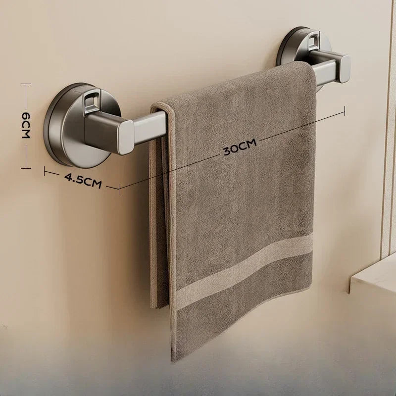 porte serviettes mural gris moderne ventouse texture mat longueur 50cm support serviettes fixe