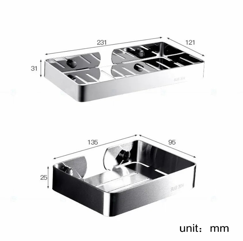 porte savon mural moderne acier inoxydable finition chrome noir blanc doré rose doré