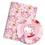 tissu sanrio kawaii dessins animés coton polyester couture robe poupée rideau blanc jaune rose