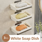 support mural savon moderne minimaliste gris blanc adhésif mat lisse salle bain