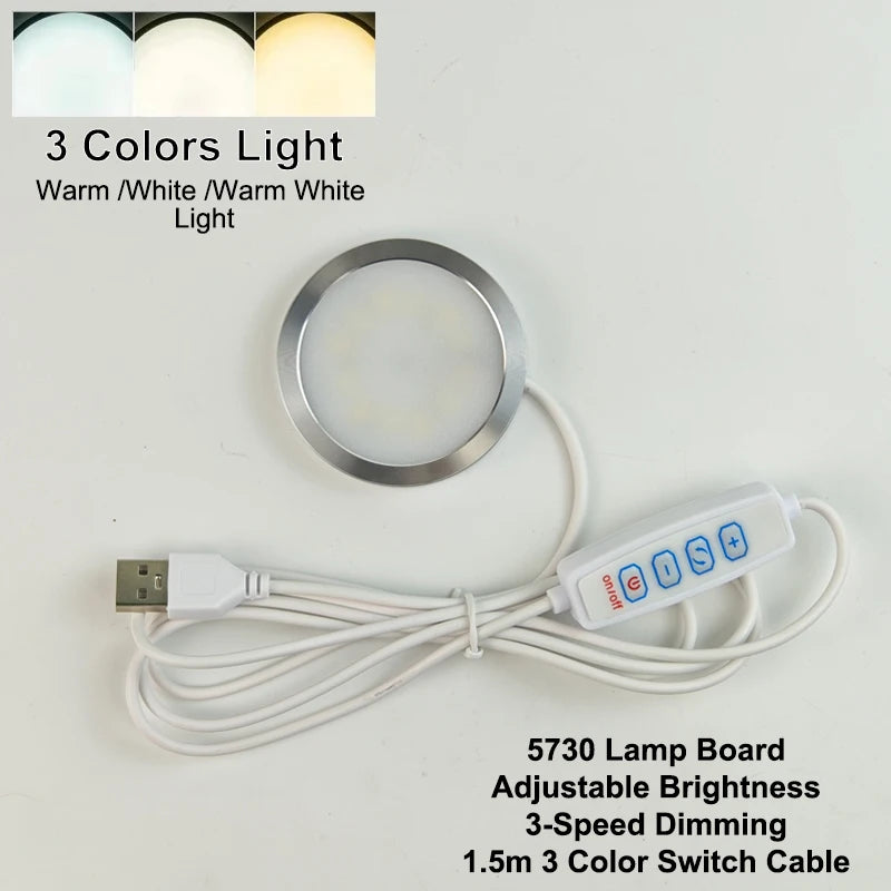 lampe led blanc moderne câble usb interrupteur grille d60mm h8mm minimaliste