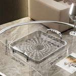 plateau rectangulaire transparent moderne poignées dorées diamant 3d nourriture rangement cuisine élégant respectueux environnement