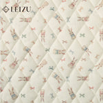 tissu imprimé fleurs lapins blanc rose vert bleu clair vintage enfantin résistant déchirure bricolage