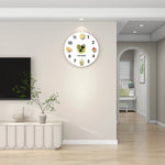 horloge murale moderne animaux mignons décoration salon beige aiguille acrylique unique