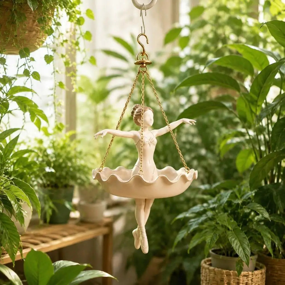 plantes suspendues ballerine tutu chaines decoratives jardin exterieur intérieur arrosoir lierre