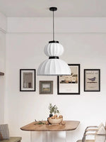 suspension lumineuse moderne soie rayures horizontales blanc noir 2000 82000 lumens chambre étude