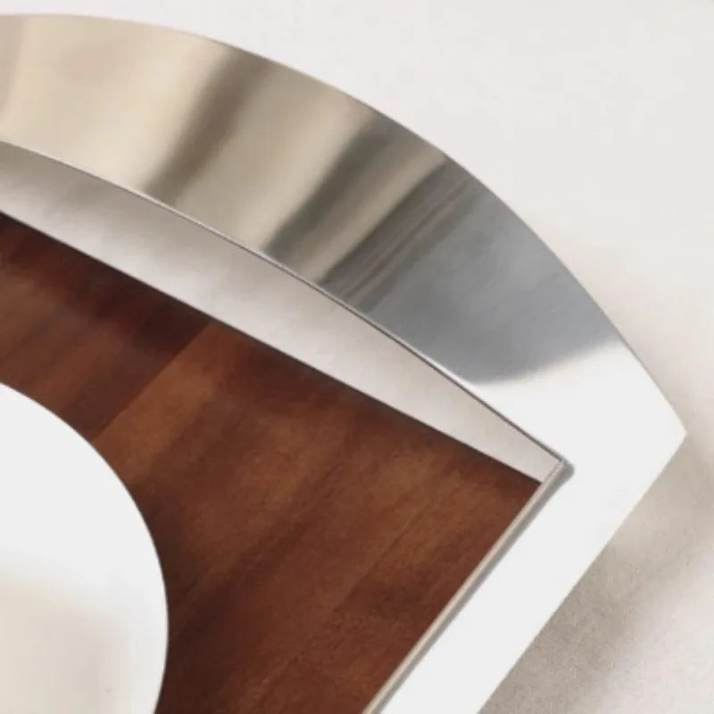 plateau rangement moderne plateau bois acier inoxydable poignée vaisselle décoration maison