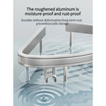 étagère angle salle bain moderne argentée grille perforation fixations vis