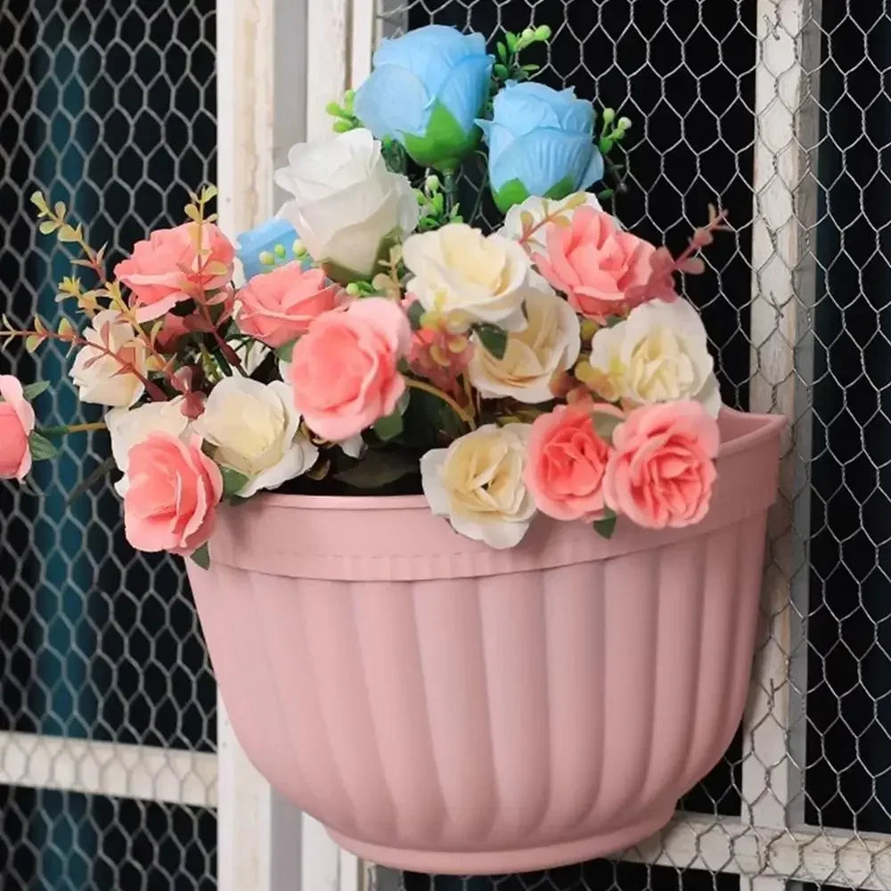 cache pot mural moderne rayures verticales bleu rose blanc orange violet jaune oeilletsintérieurextérieur