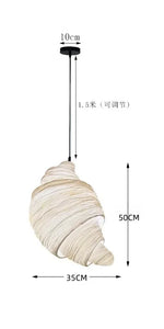 lampe suspendue tissu spirale moderne lumière chaude blanc beige chambre salon restaurant
