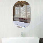 miroir ovale moderne sans cadre 40x60cm portable salle bain blanc argenté
