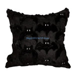 housse coussin halloween fantômes plush noir motif blanc texture veloutée respectueux environnement taie d'oreiller