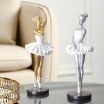 statue danseuse résine or blanc robes ballet décoration chambre enfant collection amateur