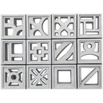 moule décoration extérieure plaque moderne motifs géométriques variés plastique réutilisable grès clair foncé