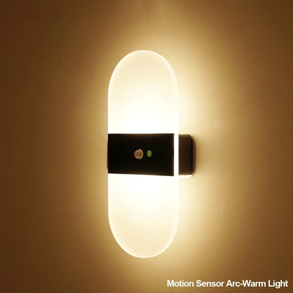 lampe murale rechargeable capteur mouvement blanc noir rectangle led moderne minimaliste interrupteur tactile