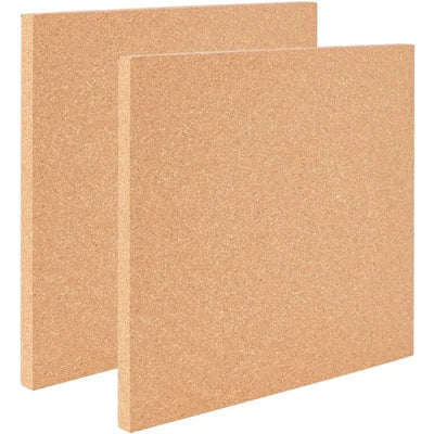 Panneau mural en liège carré 30cm - lot de 2 - décoration naturelle