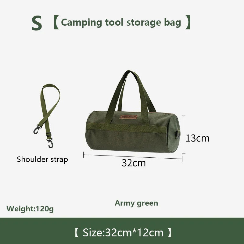 sac main khaki vert armée noir toile épaisse pratique robuste poignées amovibles campagne outils