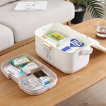 boîte médicaments portable moderne réutilisable compartiments médicaments pilules comprimés rangement respectueux environnement poignée amovible