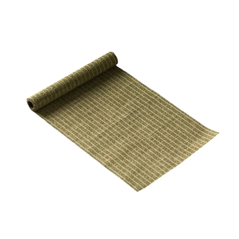tapis lin marron clair moderne rustique texture tissée 60cm 20cm adhésif