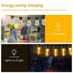 guirlande lumineuse solaire led ampoules edison industrielle vintage 8mètres ip65 decoration extérieure camping jardin