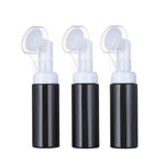 flacon mousse voyage 60 ml distributeur savon liquide brosse visage silicone transparent blanc rechargeable