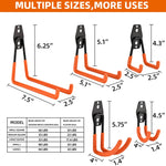 crochet mural robuste noir orange moderne utilisation multiple garage organisation outils jardinSuspension