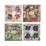 stickers vintage multicolores papier floral romantique 70x70mm ensemble scrapbooking décoration journaux