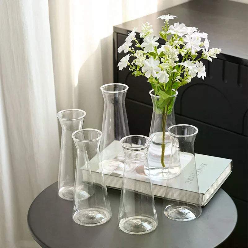 vases transparents rayés modernes décoration table maison fêtes mariage banquets
