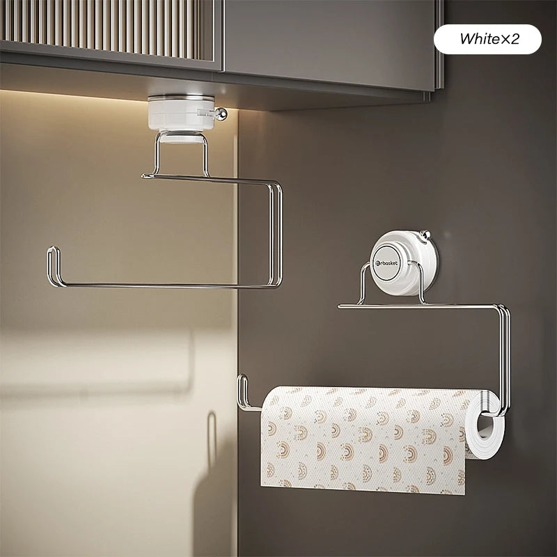 porte serviettes ventouse acier inoxydable transparent moderne crème noir géométrique cuisine rangement minimaliste