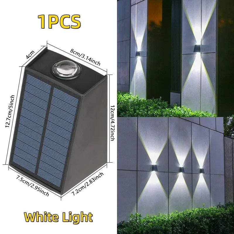 lampes murales solaires modernes led noires lumière jaune ip65 étanchesextérieur minimalistes