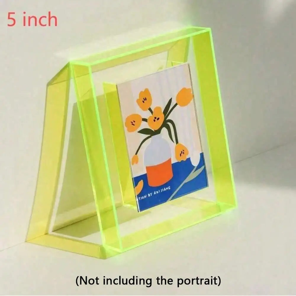 cadres photo transparents modernes abstraits géométriques couleurs vives rouge vert jaune bleu orange rose