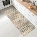tapis sol moderne rayures horizontales beige gris bleu motif bois vieilli antidérapant intérieur