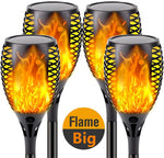 lumière solaire décorative moderne flamme artificielle motifs floraux noir orange jauneextérieur patio allée