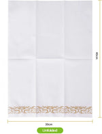 serviettes papier blanc or motif doré bordure classique salle bain événement festive