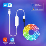 ruban led flexible rgb wifi zigbee controle mobile blanc bleu multicolore moderne