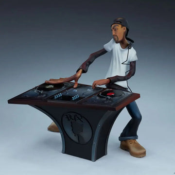 statue résine artiste hip hop dj danseur décoration salle musique blanc gris bleu noir