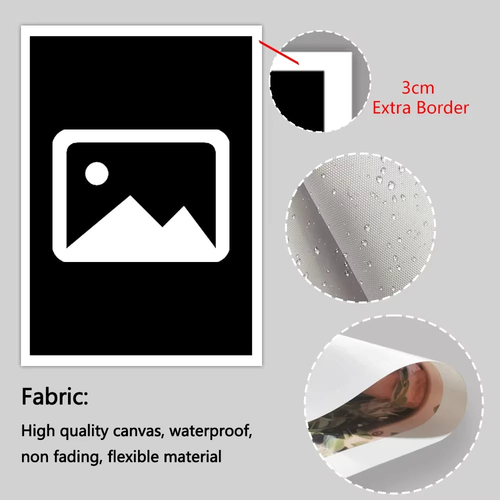 toile d'impression photo moderne cadre noir bordure 3cm haute qualité 20x40cm 21x30cm 30x30cm 30x40cm