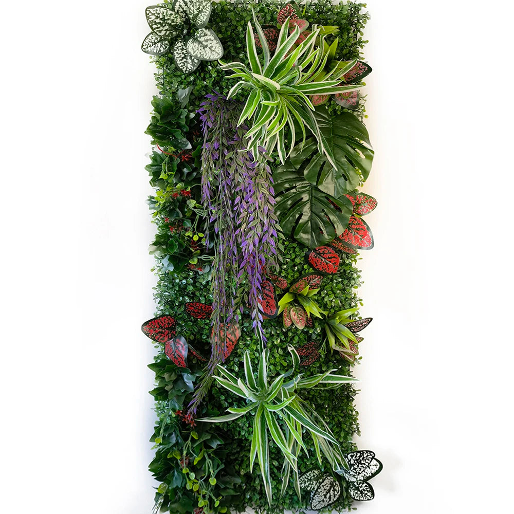 panneau végétal mural artificiel fleurs feuilles décoratif jardin extérieur mur intérieur vert naturel