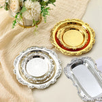 plateau decoratif or argent ornements baroques classique vintage boucles oreilles bracelet 7.5cm 10cm 15cm
