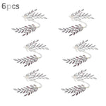 boucles serviette or argent feuilles stylisées anneau décoration table classique set festifs