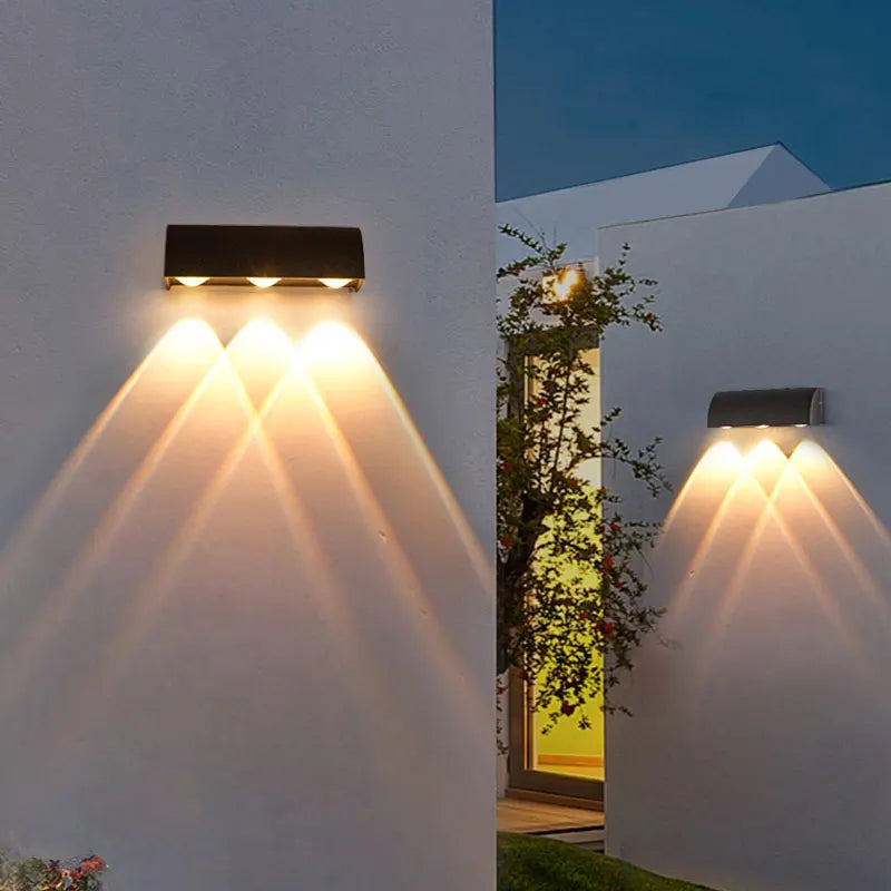 applique murale moderne led lumières noir étanche ip65 aluminium oeilletsextérieur
