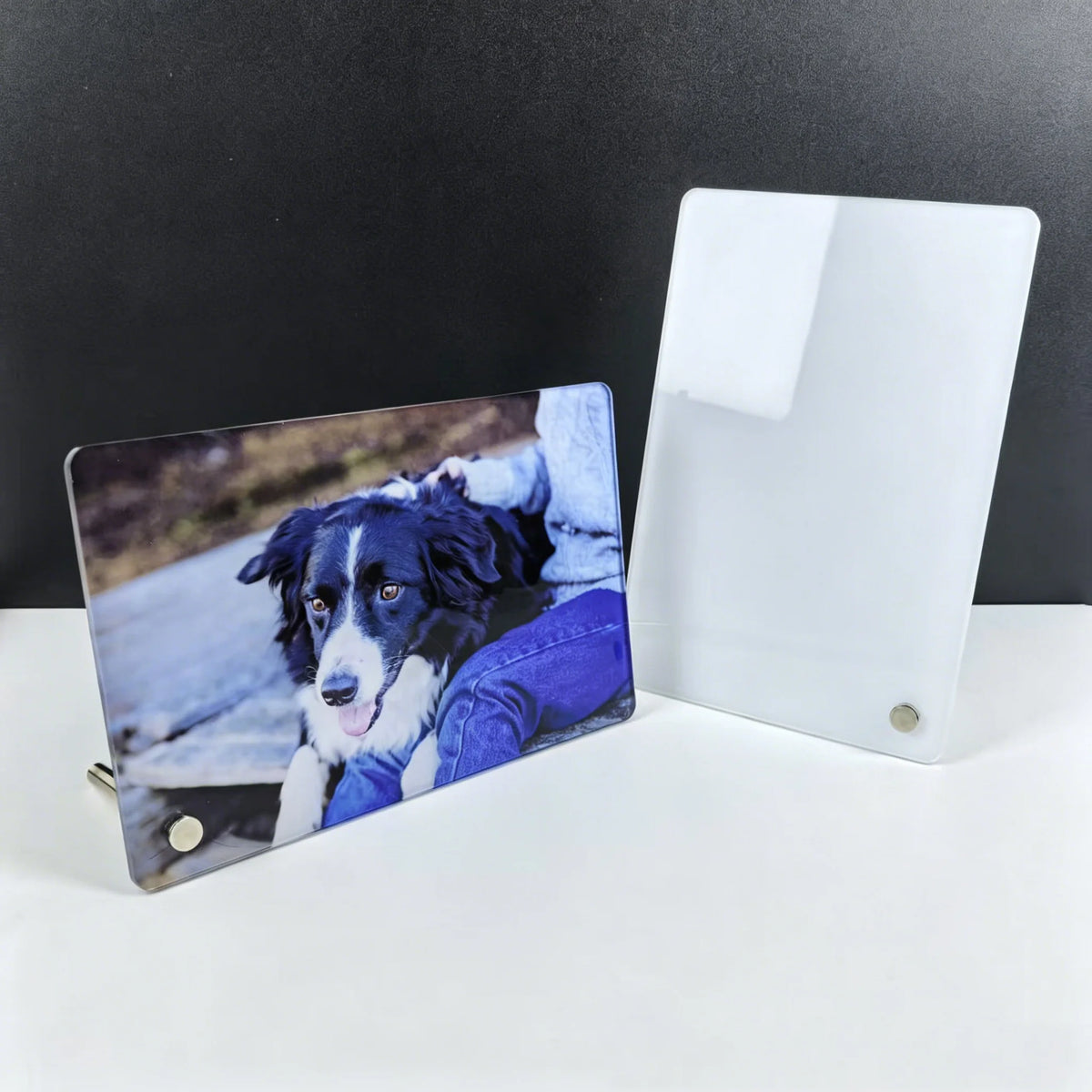 cadres photo blancs modernes imprimés sublimation 100x150mm transparents 60g acrylique