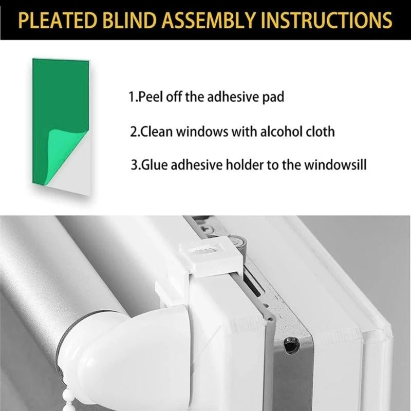 rideaux plissés blanc vert moderne supports adhésifs plastique set 8pcs texture chanvre