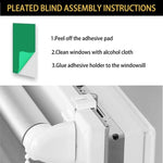 rideaux plissés blanc vert moderne supports adhésifs plastique set 8pcs texture chanvre