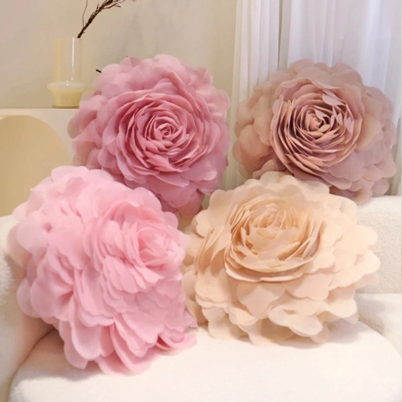 taie d'oreiller fleur rose moderne 100% coton lavable lit carré 45x45cmDecorationAdultes