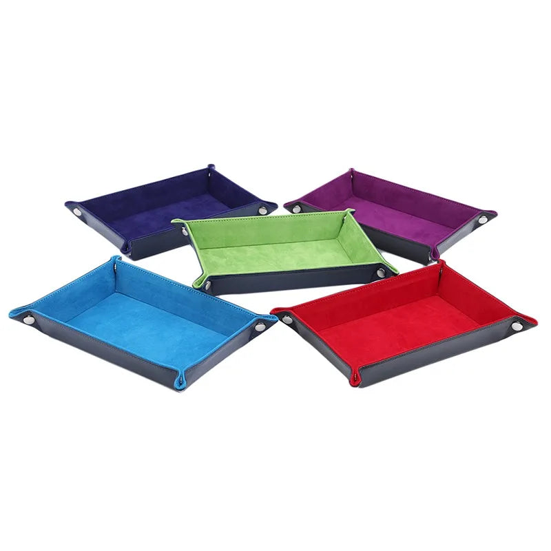 plateau rangement velours moderne pliable violet bleu rouge vert