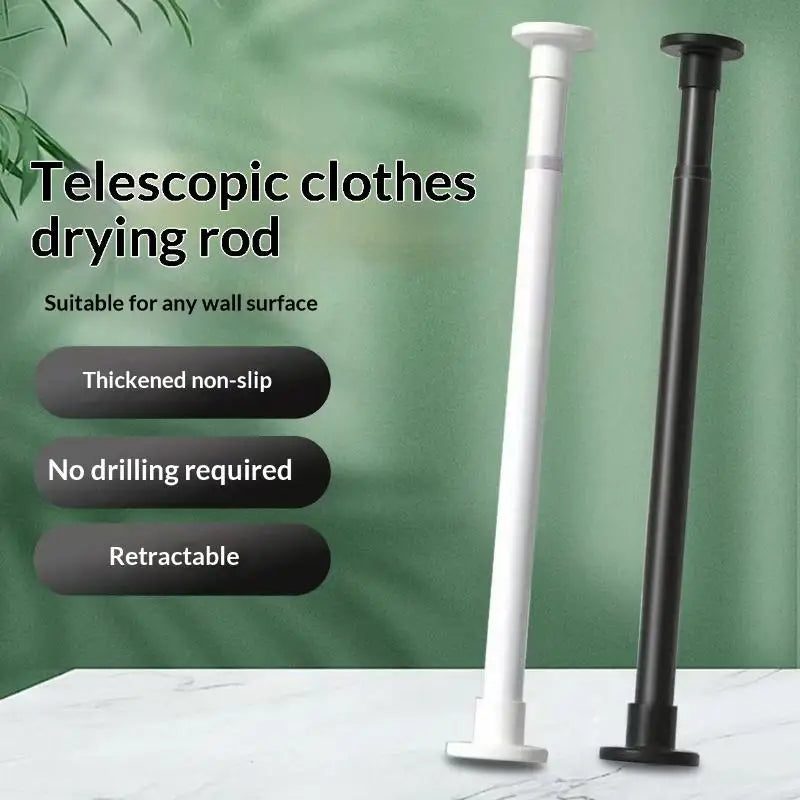 tringle télescopique réglable sans perçage robuste blanc noir moderne salle bain chambre armoire rideau