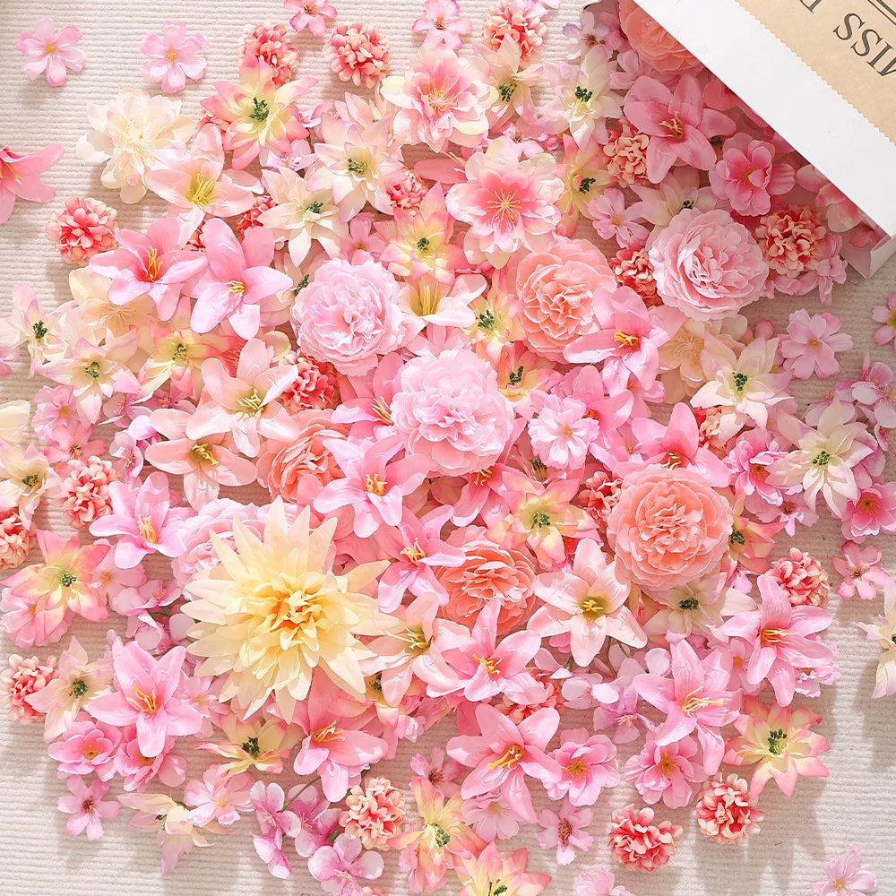 fleurs artificielles rose blanche jaune naturel décoration intérieure mariage anniversaire baby shower pendaison crêpe
