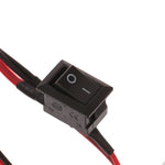 interrupteur led noir classique adhésif câbles noirs rouges